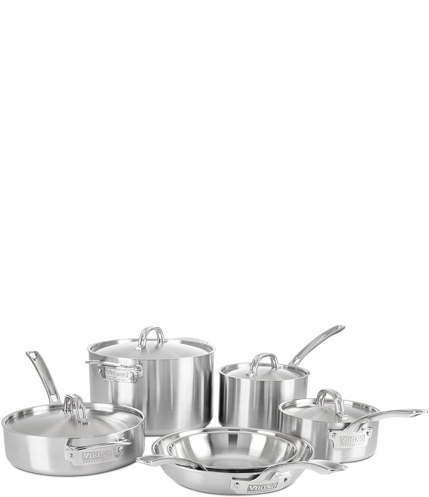 Viking Professional 5-Ply Satin Finish Stainless Steel, 10 Piece Cookware  Set