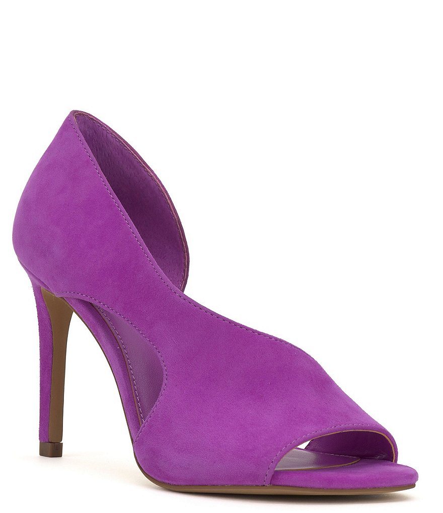 Vince Camuto Alinton Suede Peep Toe d'Orsay Pumps | Dillard's