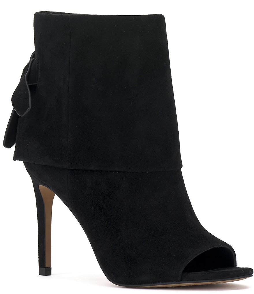 Vince camuto black 2025 peep toe booties