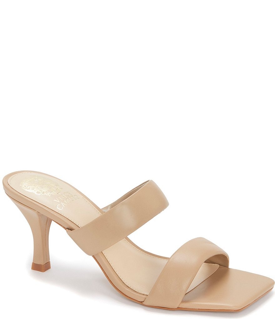 Vince Camuto Aslee Leather Square Toe Dress Sandals | Dillard's