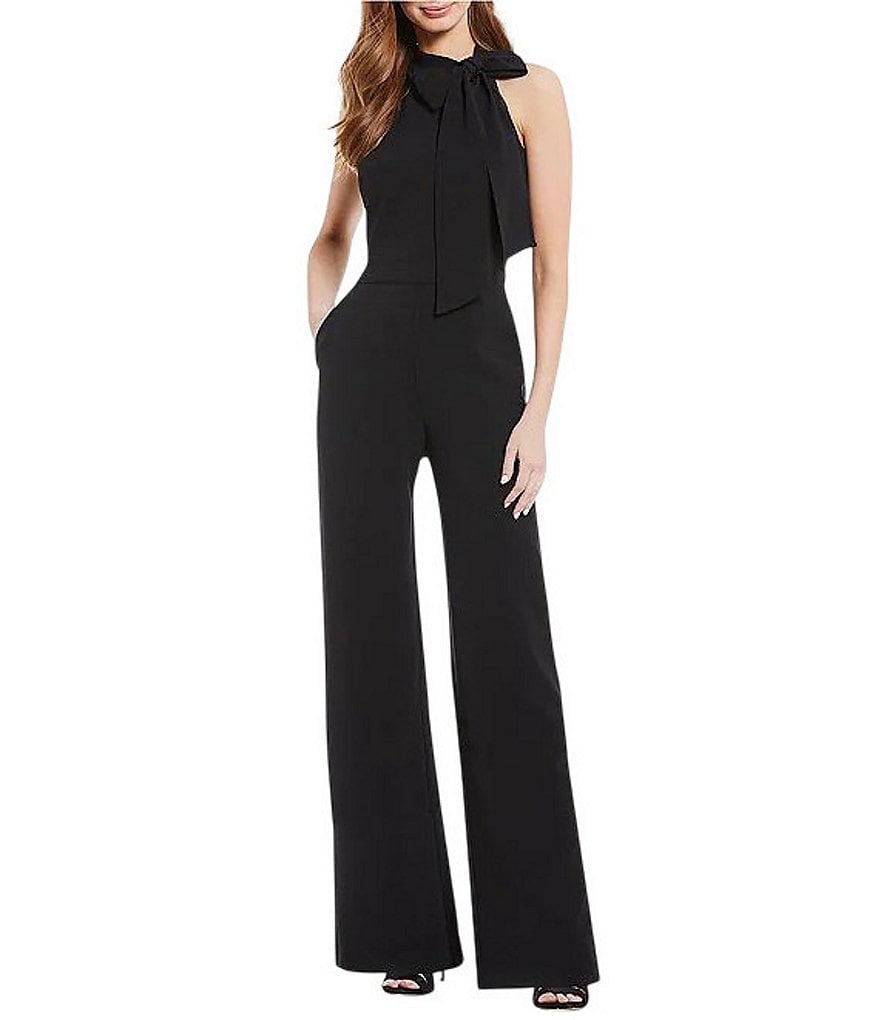 Women's Vince Camuto Bow Neck Jumpsuit | Black | Size 2