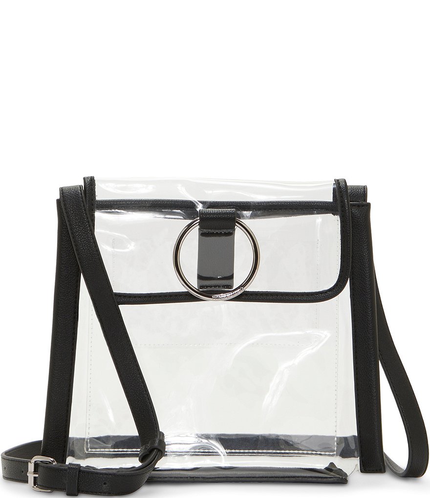 Clarity Crossbody Carryall - Clear Crossbody Bag & Purse | Truffle Black - Leather / Large