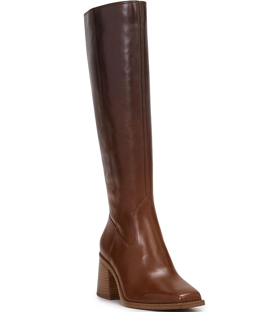 Vince Camuto Sangeti Leather Square Toe Tall Boots Dillard s