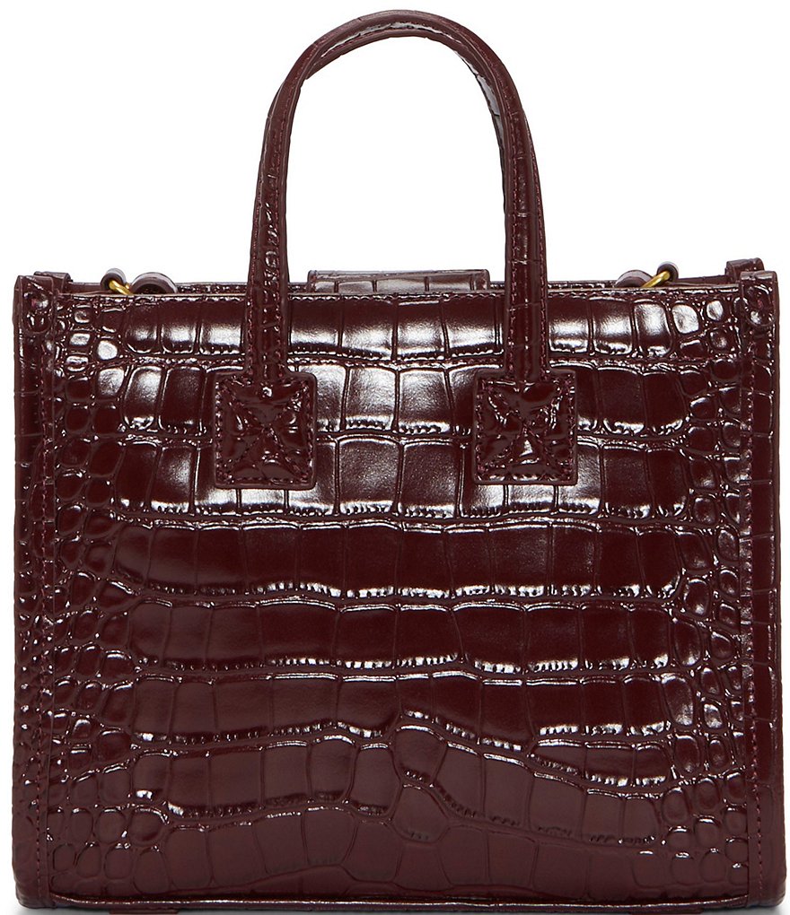 Shop LC Women Brown Leather Crocodile Embossed Pattern Convertible