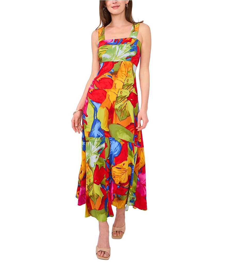 Vince Camuto Square Neck Sleeveless Watercolor Floral Print Slip Dress vince-camuto-square-neck-sleeveless-watercolor-floral-print-slip-dress