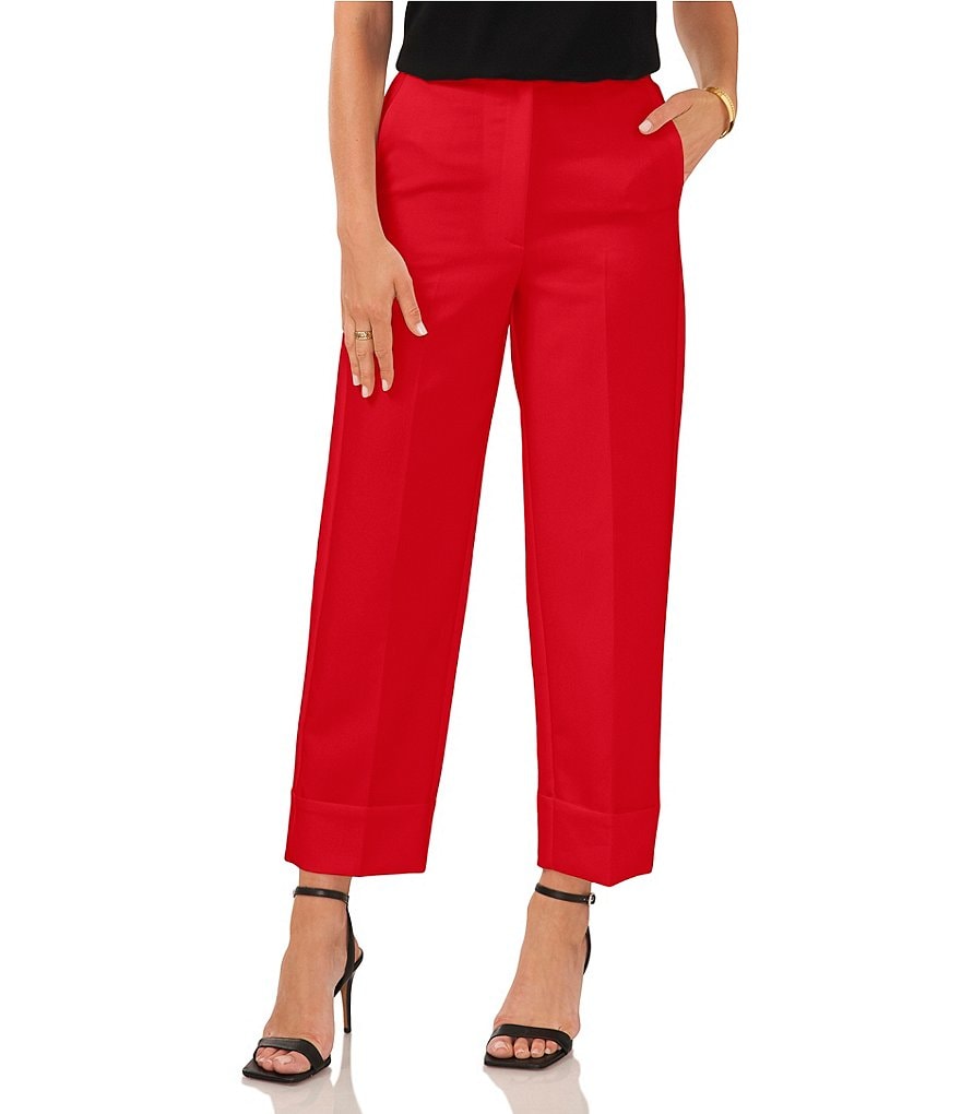 Denim & Co. Women's Pants Sz M Tall Comfy Knit Air Straight Crop White  A606715