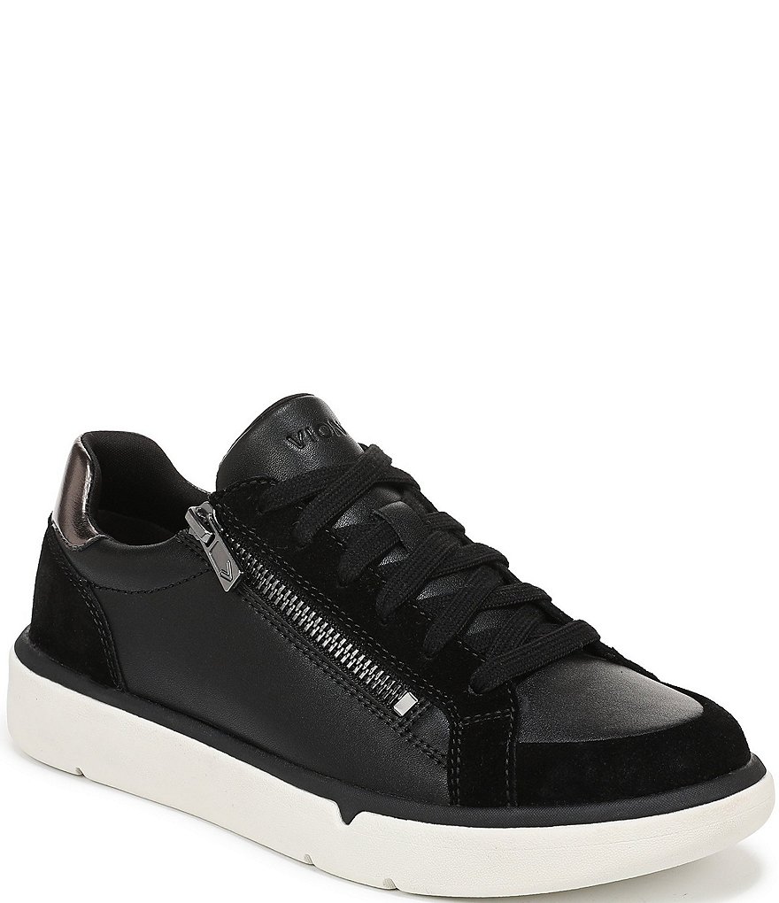 Vionic City Walk Axs Leather and Suede Side Zip Sneakers | Dillard's