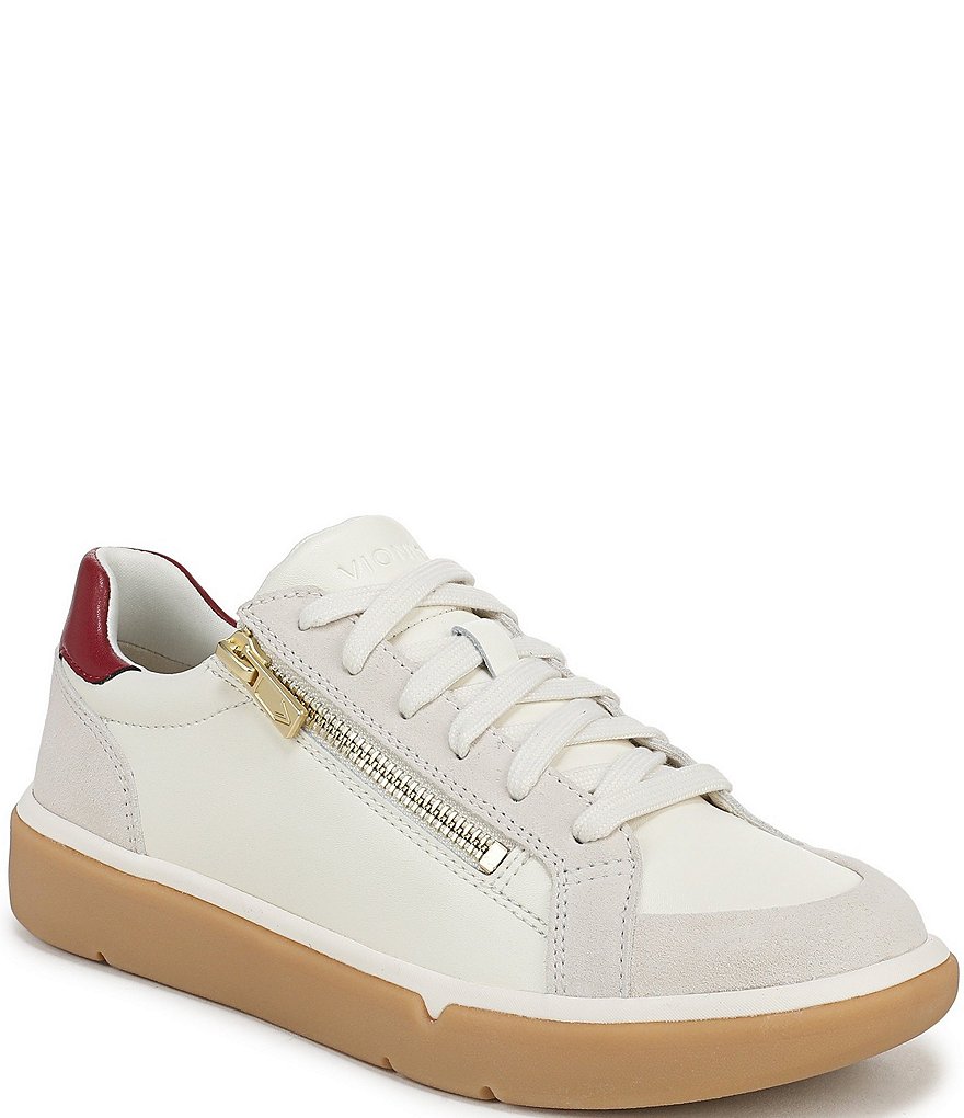 Vionic City Walk Axs Leather and Suede Side Zip Sneakers | Dillard's