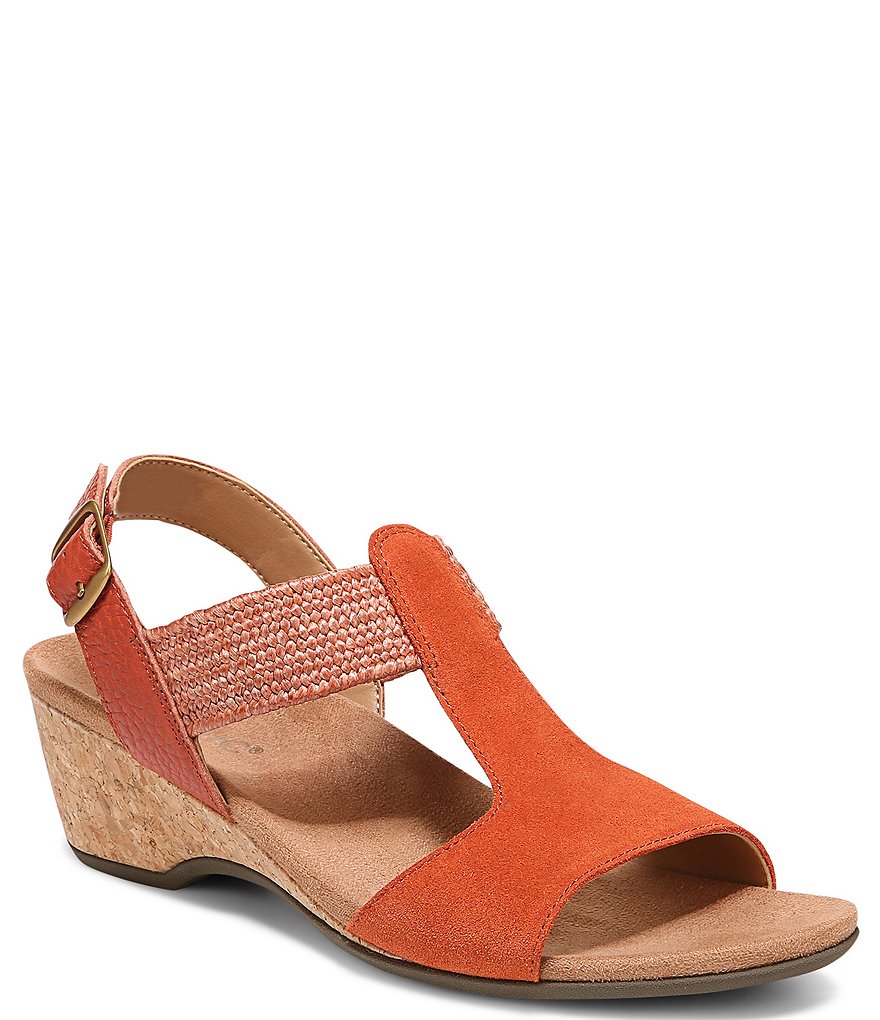 Vionic Kaytie Suede Cork Wedge Sandals | Dillard's