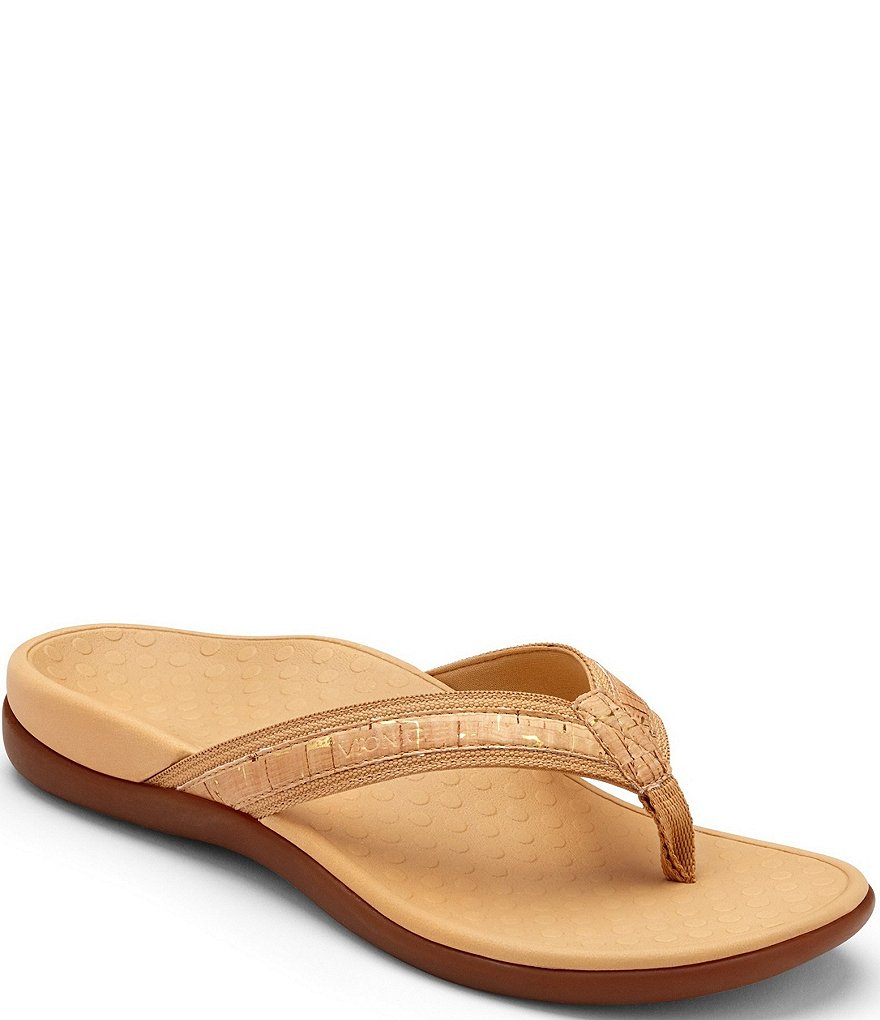 Vionic Tide II Cork and Leather Flip-Flops | Dillard's