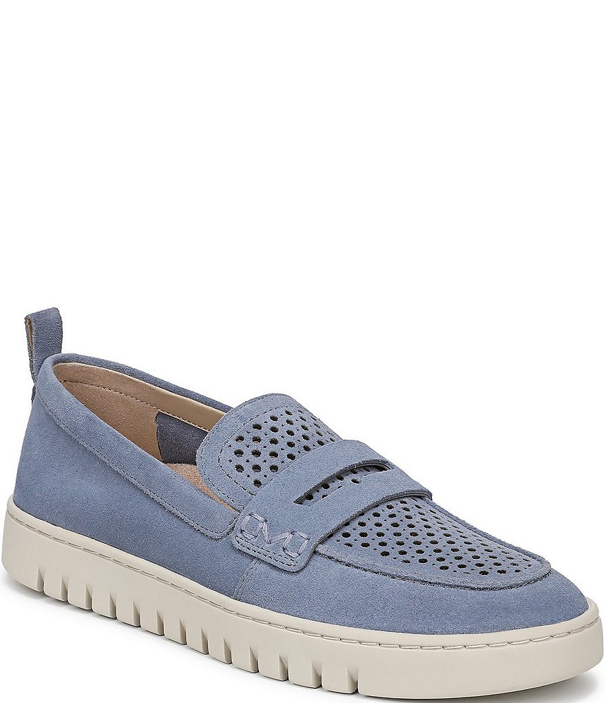 Vionic Navy Suede Penny Loafers with White Platform VIONIC Women main image 2