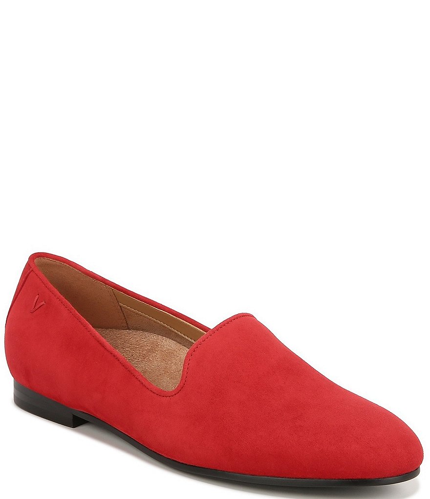 Red Suede Slip on Loafer