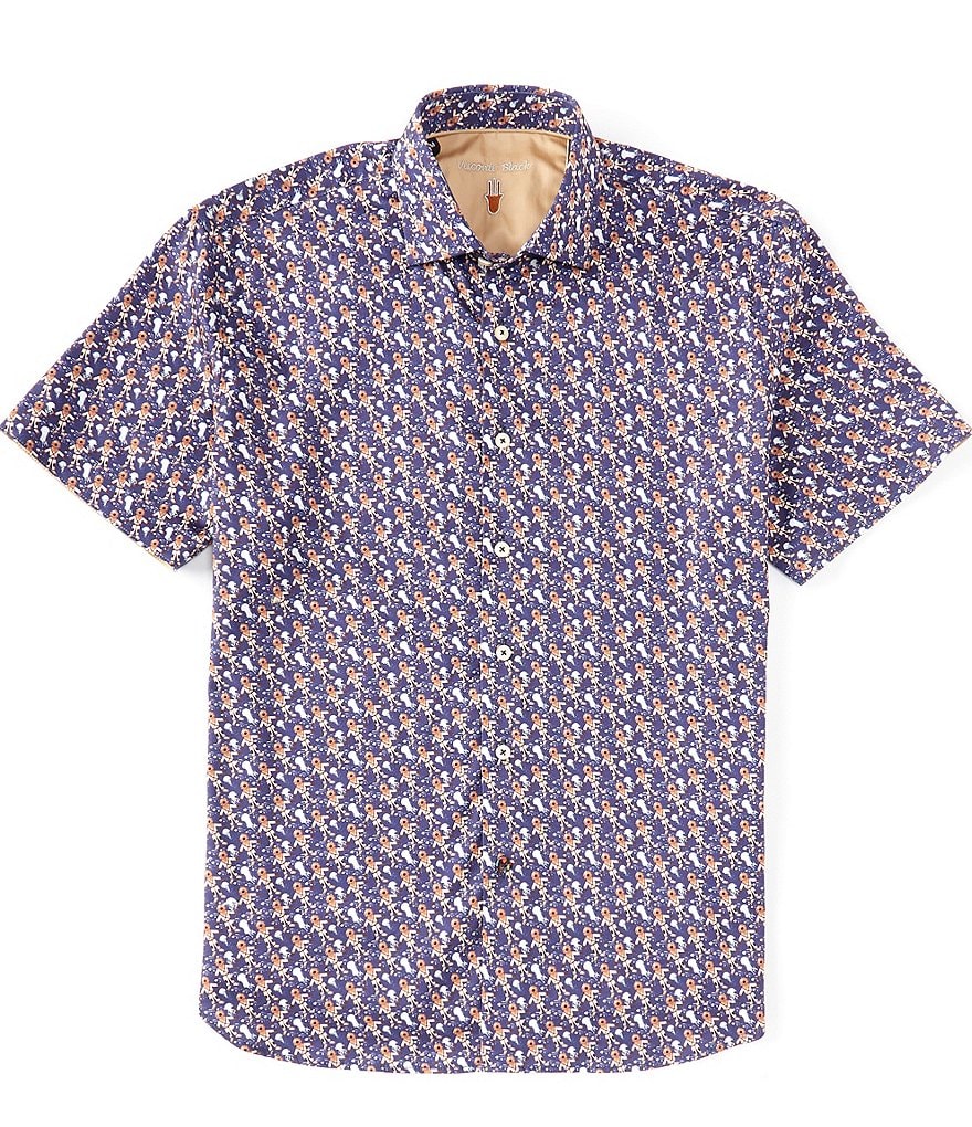 Visconti Deep Sea Divers Print Stretch Short-Sleeve Woven Shirt | Dillard's