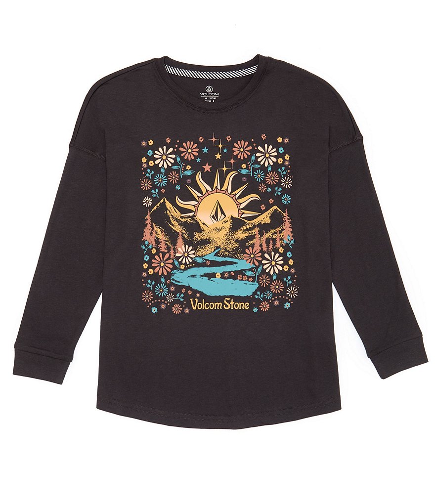 VOLCOM Made From Stoke Long Sleeve T-Shirt Girl's Black - Freeride Boardshop