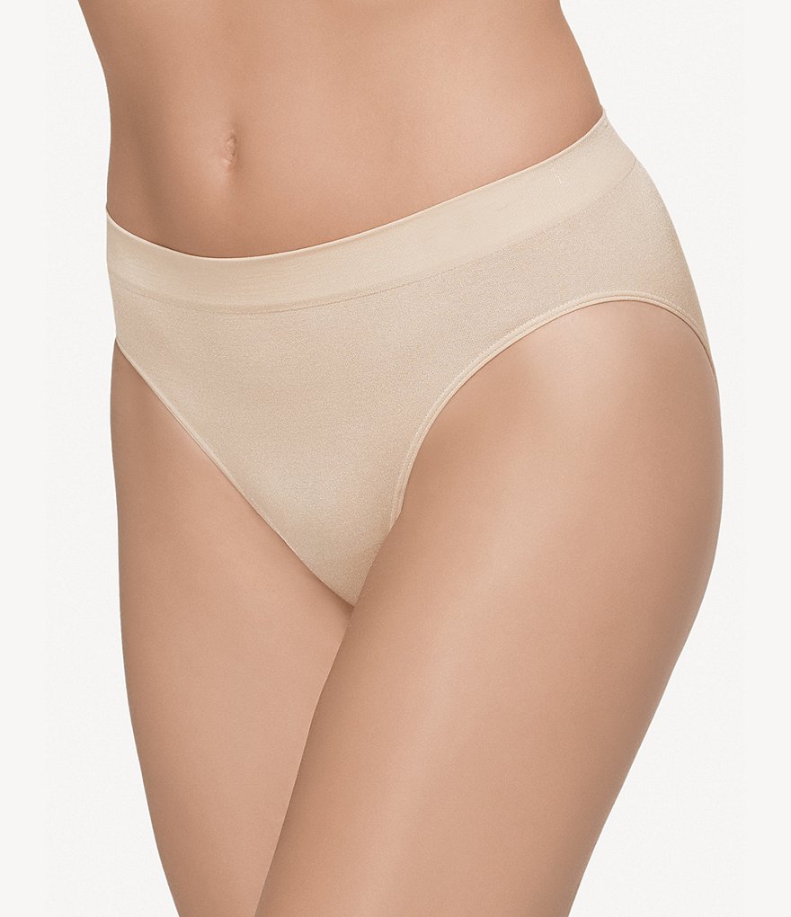 3 Pc Women's Laser Cut Seamless Brief High Waist Panties Underwear Beige  Nude L at  Women's Clothing store