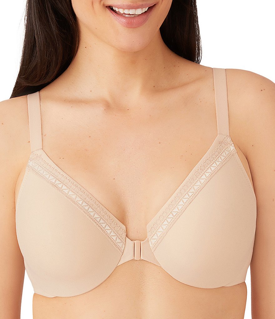 TRIUMPH Women's Wellness Front Closure Wireless Racerback, White, 34D at   Women's Clothing store