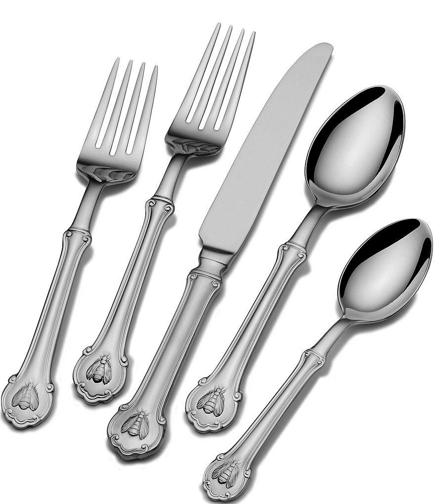Wallace Silversmiths Napoleon 45Piece Stainless Steel Flatware Set