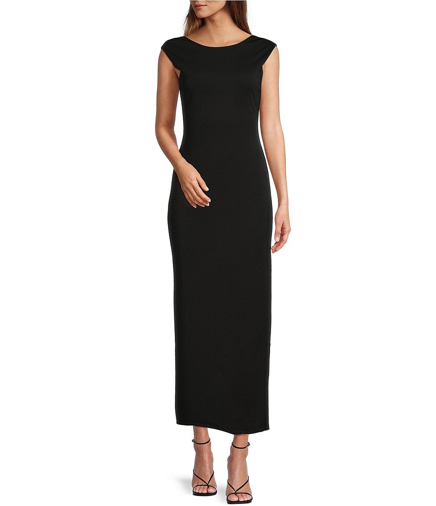 WAYF Boat Neck Backless Sleeveless Knit Midi Dress Dillard s