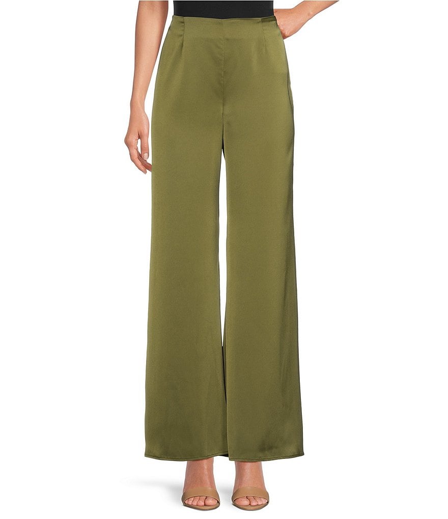 WAYF Contrast Waist Wide Leg Pants