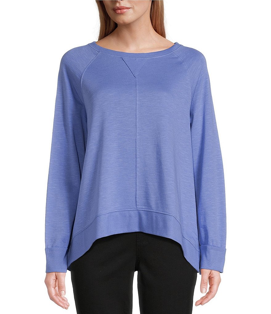Crew-Neck Pullover with Ribbed Hems