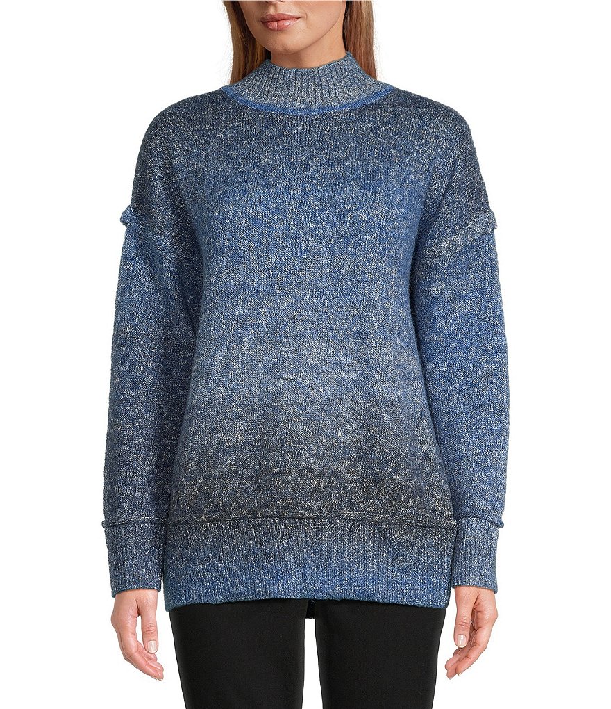 Westbound Petite Size Ombre Long Sleeve Turtleneck Sweater