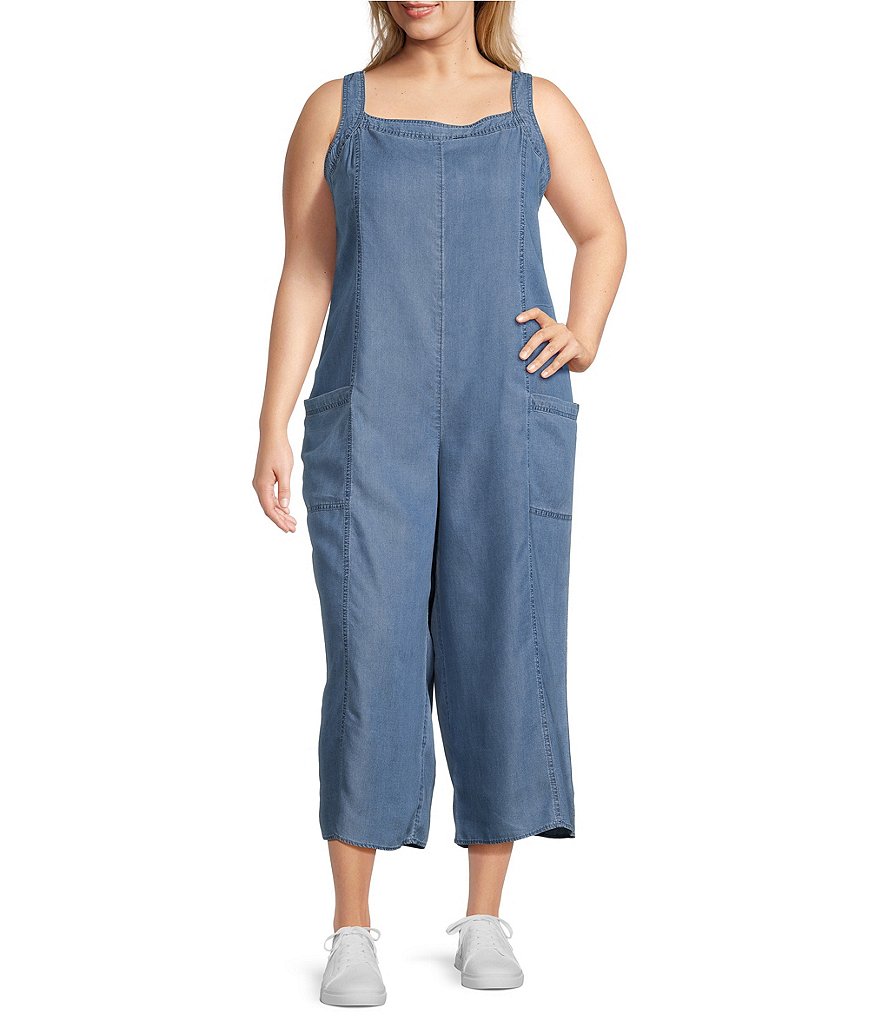 Westbound Plus Size Square Neck Sleeveless Wide Leg Jumpsuit | Dillard's