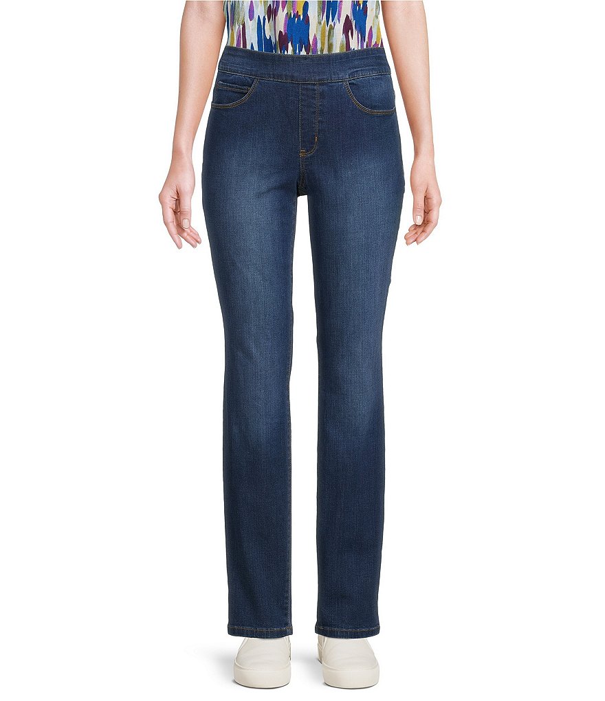 Westbound the PARK AVE fit Denim Mid Rise Straight Leg Pull-On Pants