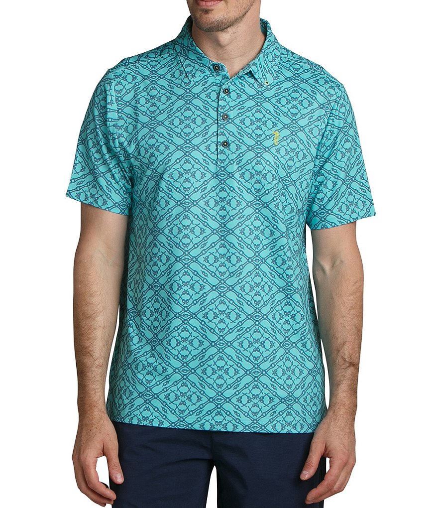 William Murray Tie One On Short Sleeve Knit Polo Shirt | Dillard's