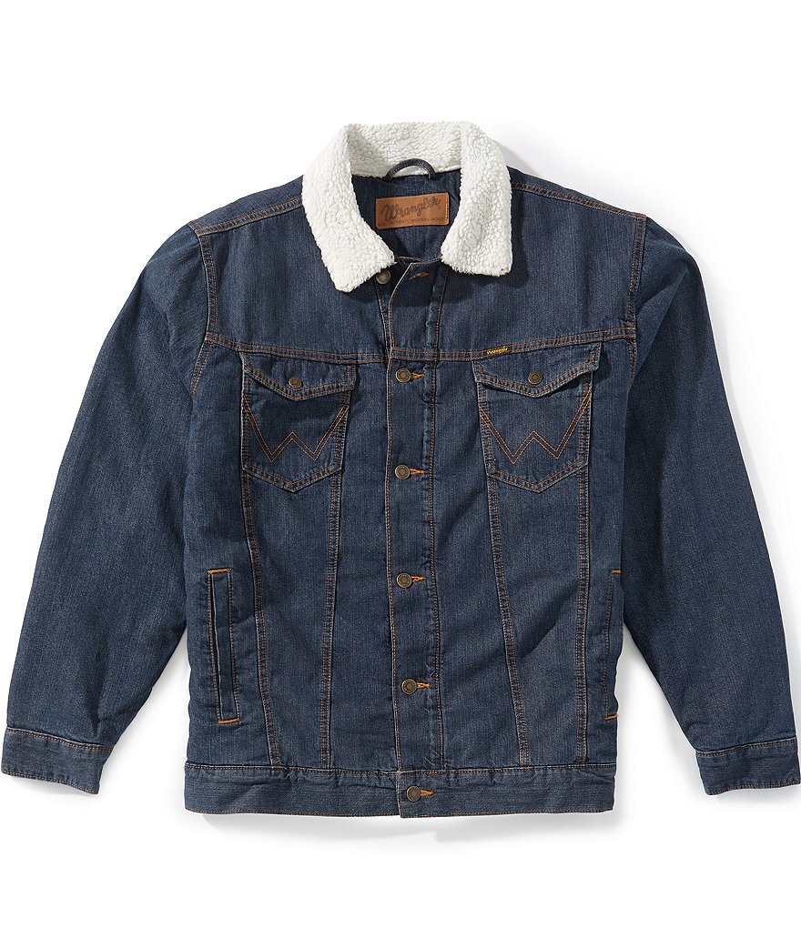 Wrangler® Faux Sherpa Lined Denim Western Trucker Jacket | Dillard's