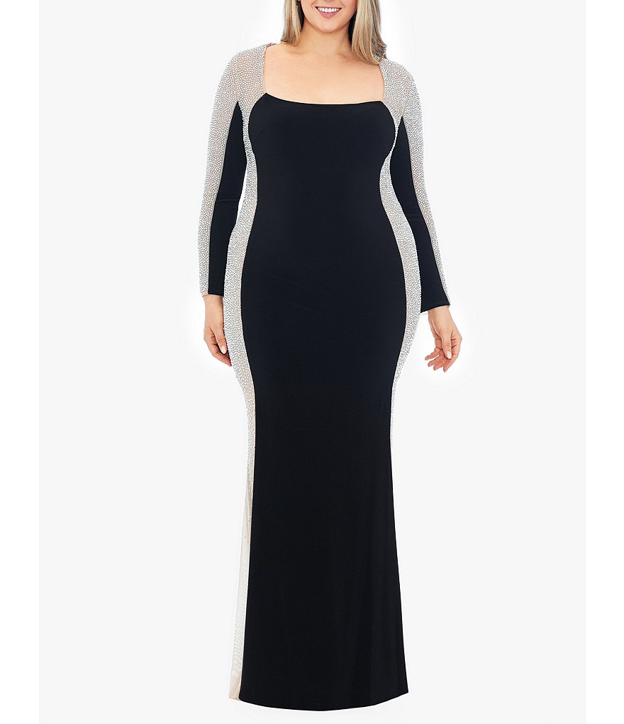 Xscape long sleeve beaded dress hotsell