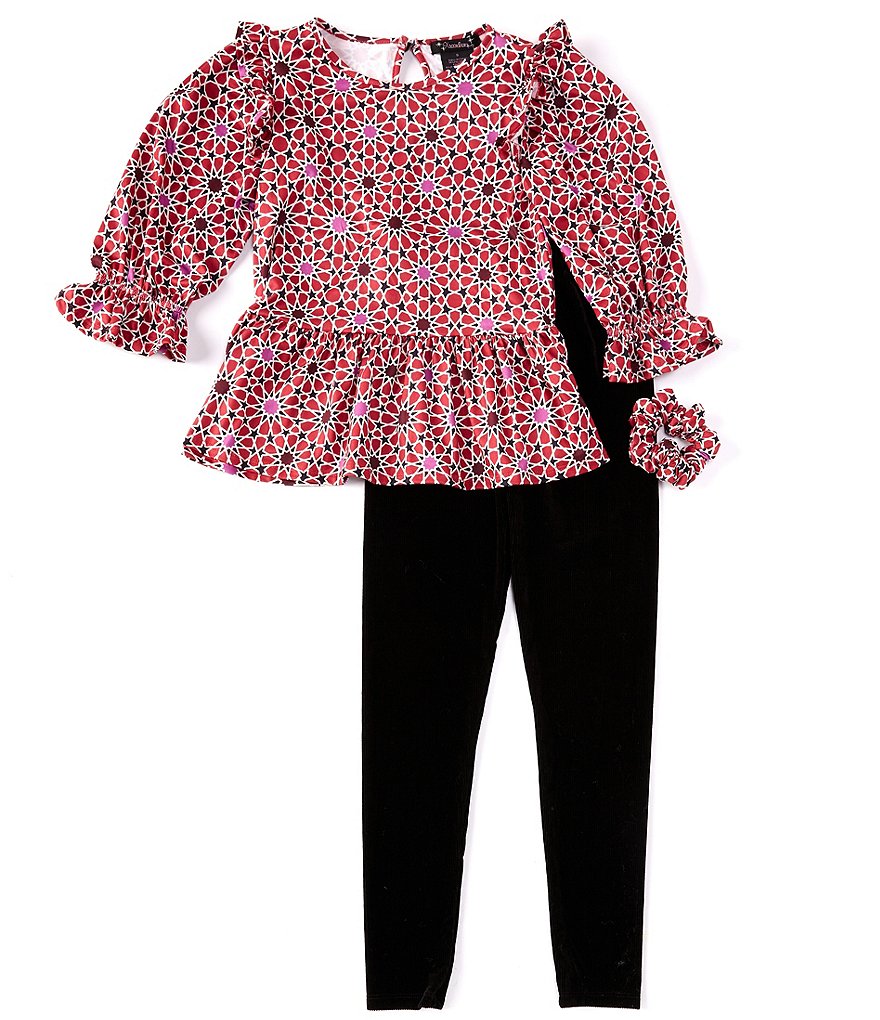 Xtraordinary Big Girls 7-16 Long Sleeve Two-Fer Tunic Top & Ditsy