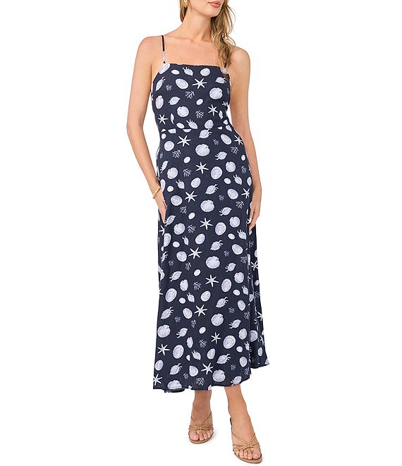 1. STATE Square Neck Sleeveless Maxi Shell Dress