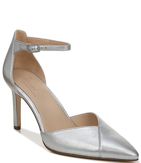 27 EDIT Naturalizer Ayla Metallic Leather Ankle Strap Pumps | Dillard's