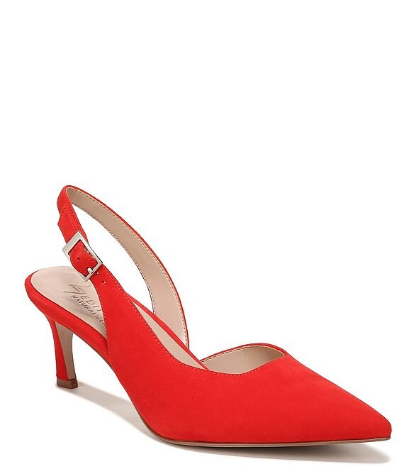 Color:Retro Poppy - Image 1 - 27 EDIT Naturalizer Felicia Suede Slingback Dress Heels