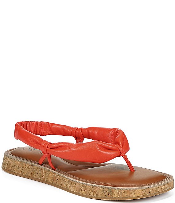 Color:Sienna Orange - Image 1 - 27 EDIT Naturalizer Gwenna Padded Leather Thong Sandals