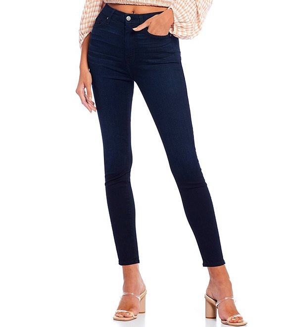 7 For All Mankind Womens Skinny Light Wash Jean Ankle Pant