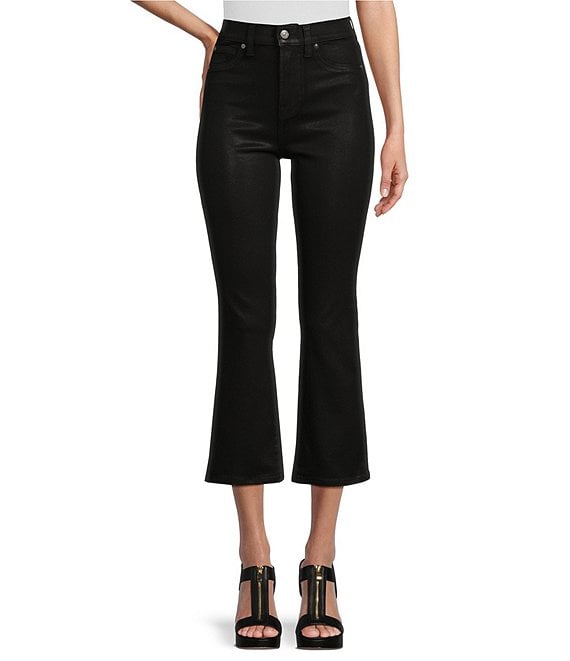 7 for all mankind Slim High Rise Coated Cropped Flared Jeans | Dillard's