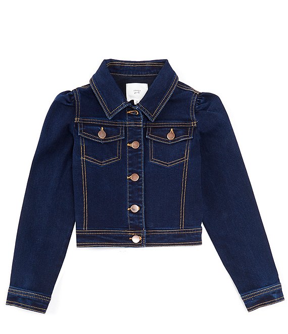 A Loves A Big Girls 7-16 Puff Sleeve Denim Jacket