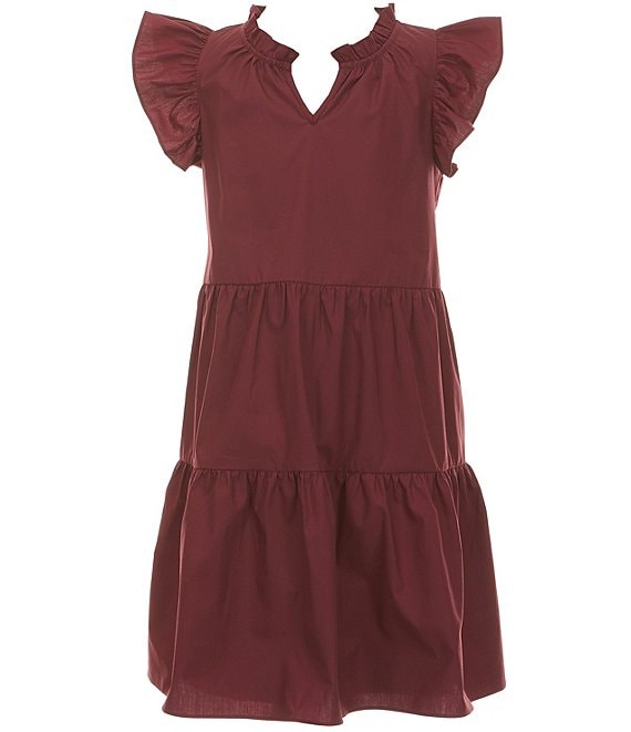 A Loves A Big Girls Ruffle Cap Sleeve Tiered Dress