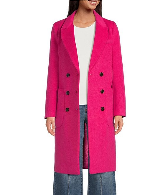 A Loves A Double Breasted Long Sleeve Midi Length Wool Jacket | Dillard's