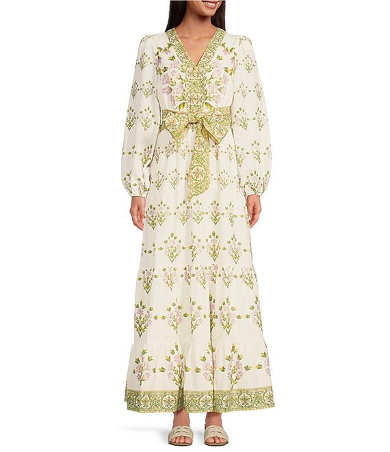 🌺Pink floral printed, halter neck long dress with belt – tarangg.in