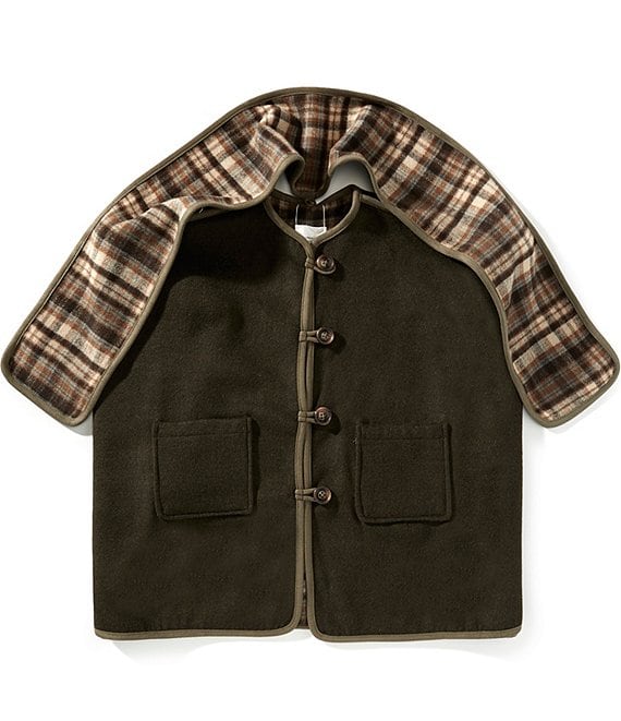 A Loves A Big Girls Reversible Cape, Dark Moss - Image 1