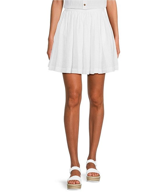 A Loves A High Waisted Pleated Linen Coordinating Mini Skirt | Dillard's