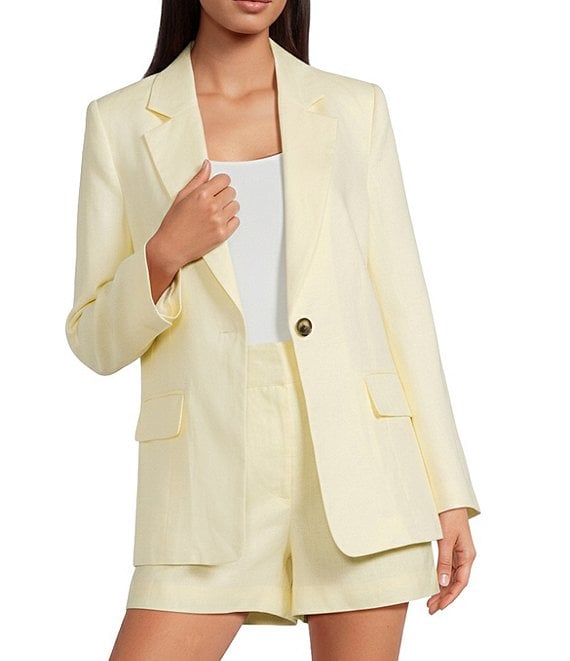 A Loves A Linen Blend Double Breasted Coordinating Blazer
