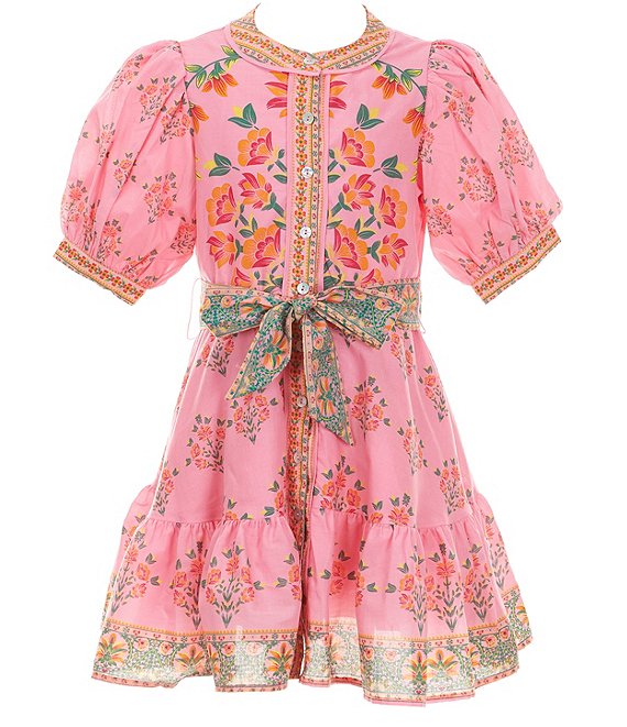 A Loves A Little Girls 2T 6X Bubble Sleeve Floral Dress 3T