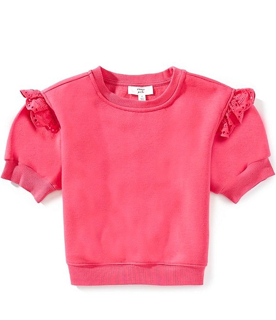 A Loves A Little Girls Ruffle Short Sleeve Sweater