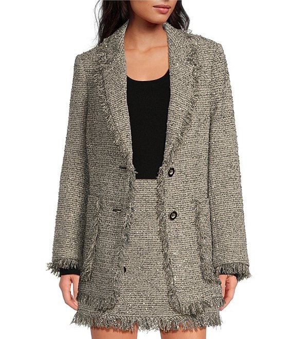 Oversized tweed blazer hotsell