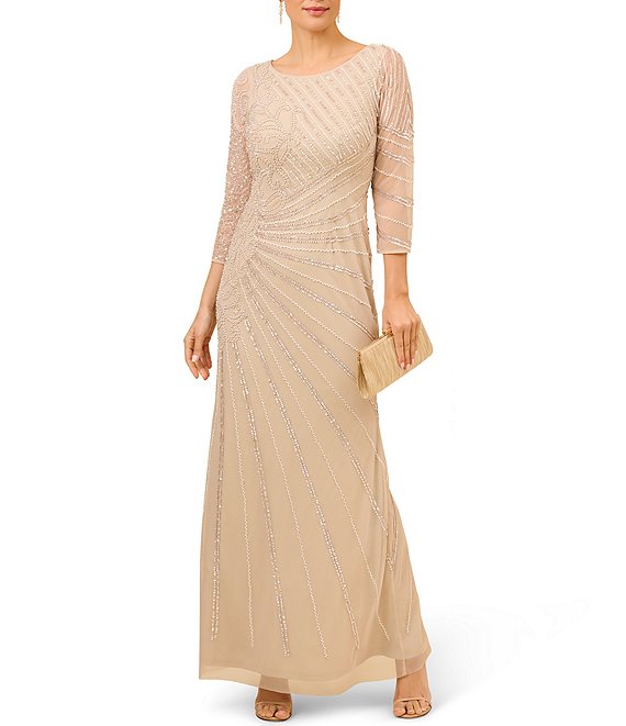 Dillards adrianna papell beaded gown best sale