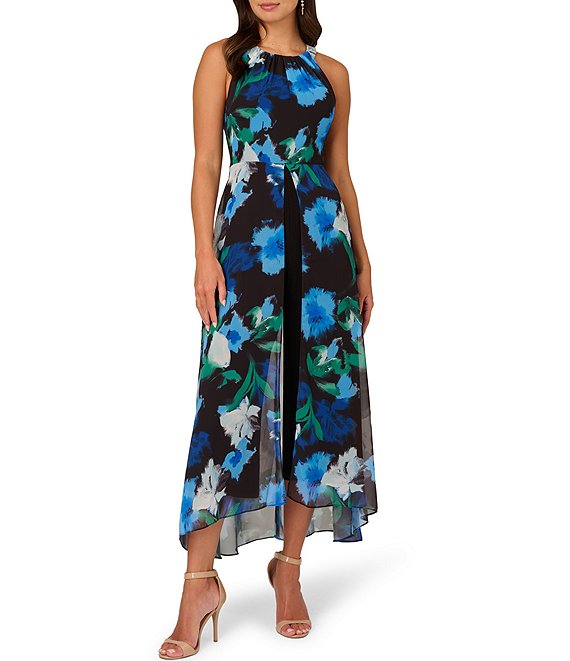 Chiffon Sleeveless Halterneck Round neck Maxi Dresses Chiffon Sleeveless Halterneck Round neck Maxi Dresses