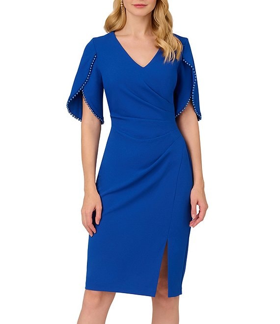 Tulip-sleeve fitted dress